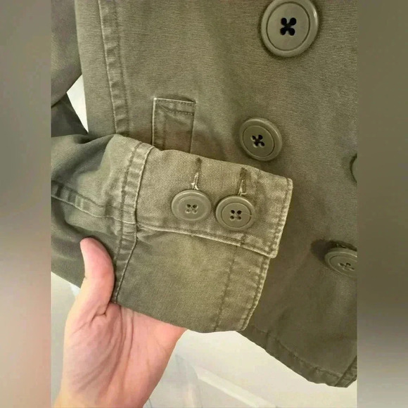 HERITAGE 1981, lightweight peacoat, army green, size medium, large buttons - Picture 3 of 4